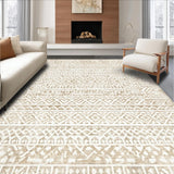 Ultra Soft Area Rug, Non Slip, Stain Resistant, Washable Area Rugs for Living Room, Bedroom, Sophisticated Rustic Ogee Pattern(Beige)