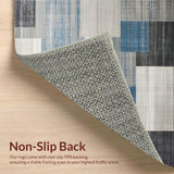 Ultra Soft Area Rug, Non Slip, Stain Resistant, Washable Area Rugs for Living Room, Bedroom, Stylish Modern Patchwork Composition(Gray)