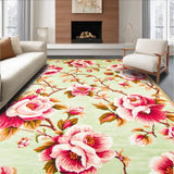Ultra Soft Area Rug, Non Slip, Stain Resistant, Washable Area Rugs for Living Room, Bedroom, Serene Nature-Inspired Floral Theme(Green)