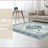 Ultra Soft Area Rug, Non Slip, Stain Resistant, Washable Area Rugs for Living Room, Bedroom, Chic Glam Paisley Aesthetic(Ivory)