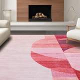 Ultra Soft Area Rug, Non Slip, Stain Resistant, Washable Area Rugs for Living Room, Bedroom, Aesthetic Bow Silhouette Rug with Satin Ribbon Elements and Dotted Borders(Pink)
