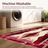 Vintage Faded Wavy Motif(Red)