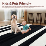 Ultra Soft Area Rug, Non Slip, Stain Resistant, Washable Area Rugs for Living Room, Bedroom, Whimsical Bold Patterned Composition(Black)