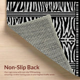 Ultra Soft Area Rug, Non Slip, Stain Resistant, Washable Area Rugs for Living Room, Bedroom, Funky Monochrome Animal Motif(Black)