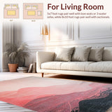 Ultra Soft Area Rug, Non Slip, Stain Resistant, Washable Area Rugs for Living Room, Bedroom, Blush Cascade Rug: Modern Ombre Design, Abstract Artistry(Pink)
