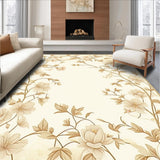 Ultra Soft Area Rug, Non Slip, Stain Resistant, Washable Area Rugs for Living Room, Bedroom, Botanical Bliss Entrance Beige Floral Non Slip Boho Decor(Beige)