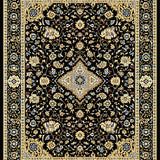 Elegant Black Floral Medallion(Black)
