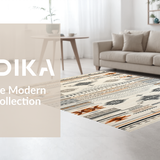 Ultra Soft Area Rug, Non Slip, Stain Resistant, Washable Area Rugs for Living Room, Bedroom, Modern Minimalist Ogee Detail(Gray)