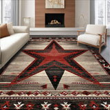 Ultra Soft Area Rug, Non Slip, Stain Resistant, Washable Area Rugs for Living Room, Bedroom, Vintage Rustic Starburst Aesthetic(Gray)