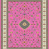 Ultra Soft Area Rug, Non Slip, Stain Resistant, Washable Area Rugs for Living Room, Bedroom, Minimalist Geometric Soft Tones(Pink)