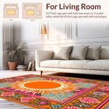 Ultra Soft Area Rug, Non Slip, Stain Resistant, Washable Area Rugs for Living Room, Bedroom, Bright Cheerful Ombre Texture(Orange)
