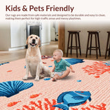 Ultra Soft Area Rug, Non Slip, Stain Resistant, Washable Area Rugs for Living Room, Bedroom, Soft Ocean Inspired Entryway Rug for Modern Homes(Pink)