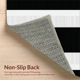 Ultra Soft Area Rug, Non Slip, Stain Resistant, Washable Area Rugs for Living Room, Bedroom, Timeless Vintage Striped Elegance(Black)