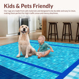 Ultra Soft Area Rug, Non Slip, Stain Resistant, Washable Area Rugs for Living Room, Bedroom, Vibrant Coastal Poolside Aesthetic(Blue)