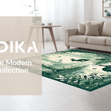 Ultra Soft Area Rug, Non Slip, Stain Resistant, Washable Area Rugs for Living Room, Bedroom, Artistic Retro Rabbit Design(Gray)