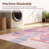 Ultra Soft Area Rug, Non Slip, Stain Resistant, Washable Area Rugs for Living Room, Bedroom, Pastel Colorful Modern Aesthetic(Pink)