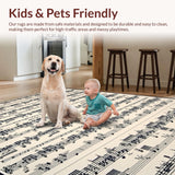 Ultra Soft Area Rug, Non Slip, Stain Resistant, Washable Area Rugs for Living Room, Bedroom, Stylish Monochrome Harmonic Composition(Black)