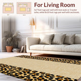 Ultra Soft Area Rug, Non Slip, Stain Resistant, Washable Area Rugs for Living Room, Bedroom, Sophisticated Neutral Leopard Theme(Beige)