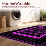 Ultra Soft Area Rug, Non Slip, Stain Resistant, Washable Area Rugs for Living Room, Bedroom, Colorful Retro Arcade Aesthetic(Purple)