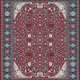 Ultra Soft Area Rug, Non Slip, Stain Resistant, Washable Area Rugs for Living Room, Bedroom, Sophisticated Diamond Lattice Style(Red)