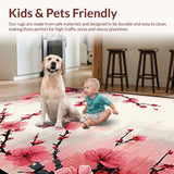 Ultra Soft Area Rug, Non Slip, Stain Resistant, Washable Area Rugs for Living Room, Bedroom, Vibrant Botanical Artistry Theme(Pink)