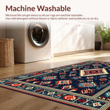 Ultra Soft Area Rug, Non Slip, Stain Resistant, Washable Area Rugs for Living Room, Bedroom, Rustic Vibrant Abstract Design(Blue)