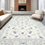 Ultra Soft Area Rug, Non Slip, Stain Resistant, Washable Area Rugs for Living Room, Bedroom, Minimalist Abstract Floral Touch(Beige)