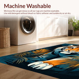 Ultra Soft Area Rug, Non Slip, Stain Resistant, Washable Area Rugs for Living Room, Bedroom, Whimsical Jungle Fantasy Pattern(Orange)
