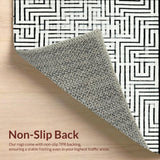 Ultra Soft Area Rug, Non Slip, Stain Resistant, Washable Area Rugs for Living Room, Bedroom, Industrial Edge Rug Showcasing Sleek Parallel Stripes and Artistic Line Play(White)