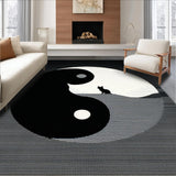 Ultra Soft Area Rug, Non Slip, Stain Resistant, Washable Area Rugs for Living Room, Bedroom, Abstract Monochrome Cat Silhouette(Black)