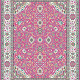 Ultra Soft Area Rug, Non Slip, Stain Resistant, Washable Area Rugs for Living Room, Bedroom, Soft Colorful Medallion Theme(Pink)