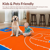 Ultra Soft Area Rug, Non Slip, Stain Resistant, Washable Area Rugs for Living Room, Bedroom, Dynamic Fire-Printed Sports Aesthetic(Orange)