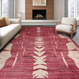 Ultra Soft Area Rug, Non Slip, Stain Resistant, Washable Area Rugs for Living Room, Bedroom, Unique Animal Print Boho Vibe(Red)