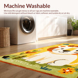 Ultra Soft Area Rug, Non Slip, Stain Resistant, Washable Area Rugs for Living Room, Bedroom, Engaging Colorful Lettering Display(Yellow)