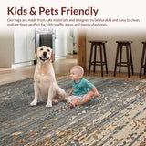 Ultra Soft Area Rug, Non Slip, Stain Resistant, Washable Area Rugs for Living Room, Bedroom, Sleek Contemporary Wildlife Canvas(Gray)