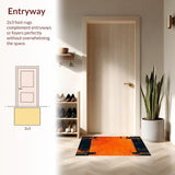 Ultra Soft Area Rug, Non Slip, Stain Resistant, Washable Area Rugs for Living Room, Bedroom, Bold Lava Swirl Pattern(Orange)