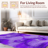 Ultra Soft Area Rug, Non Slip, Stain Resistant, Washable Area Rugs for Living Room, Bedroom, Charming Colorful Ripple Effect(Purple)