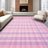Ultra Soft Area Rug, Non Slip, Stain Resistant, Washable Area Rugs for Living Room, Bedroom, Contemporary Soft Pastel Check(Pink)