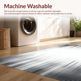 Inkwell Woven Modernist Hallway Floor Art(White)