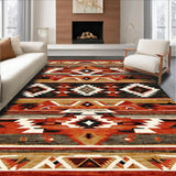 Ultra Soft Area Rug, Non Slip, Stain Resistant, Washable Area Rugs for Living Room, Bedroom, Artistic Southwestern Heritage Design(Red)