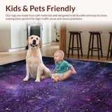 Ultra Soft Area Rug, Non Slip, Stain Resistant, Washable Area Rugs for Living Room, Bedroom, Galaxy Spectrum Area Rug(Purple)