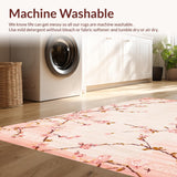 Ultra Soft Area Rug, Non Slip, Stain Resistant, Washable Area Rugs for Living Room, Bedroom, Fresh Modern Textured Stripes(Pink)