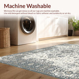 Ultra Soft Area Rug, Non Slip, Stain Resistant, Washable Area Rugs for Living Room, Bedroom, Rustic Taupe Damask Harmony(Beige)