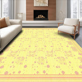 Ultra Soft Area Rug, Non Slip, Stain Resistant, Washable Area Rugs for Living Room, Bedroom, Trendy Color Blocked Round Rug(Yellow)