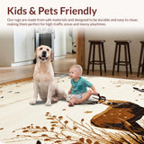 Ultra Soft Area Rug, Non Slip, Stain Resistant, Washable Area Rugs for Living Room, Bedroom, Luxurious Anti-Skid Beige Rug for Elegant Living Room Spaces(Beige)
