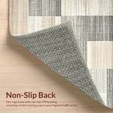 Ultra Soft Area Rug, Non Slip, Stain Resistant, Washable Area Rugs for Living Room, Bedroom, Stylish Distressed Cozy Vibe(Beige)
