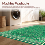 Ultra Soft Area Rug, Non Slip, Stain Resistant, Washable Area Rugs for Living Room, Bedroom, Vintage Oriental Nursery Non-Slip Soft Carpet(Green)