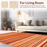 Ultra Soft Area Rug, Non Slip, Stain Resistant, Washable Area Rugs for Living Room, Bedroom, Cozy Rustic Textured Motif(Orange)