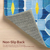 Ultra Soft Area Rug, Non Slip, Stain Resistant, Washable Area Rugs for Living Room, Bedroom, Playful Scalloped Rug(Blue)