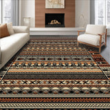 Ultra Soft Area Rug, Non Slip, Stain Resistant, Washable Area Rugs for Living Room, Bedroom, Bold Symmetrical Medallion Style(Brown)